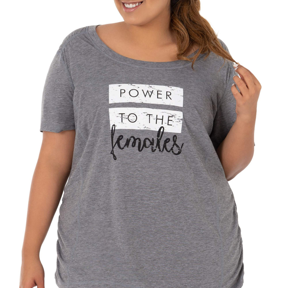 Terra & Sky Gray T-shirt Plus Size 1X (16W-18W)